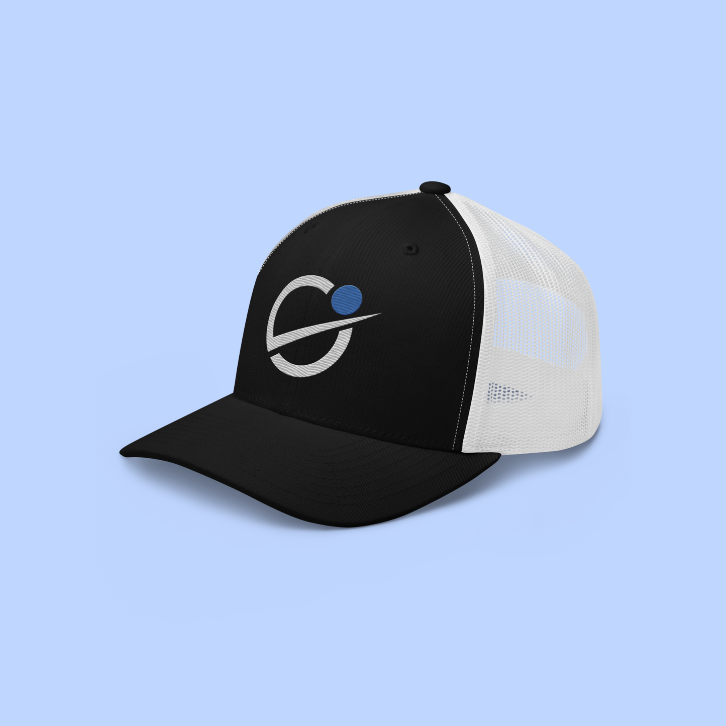 The Real Dilly Orbit Trucker Hat - WHT/BLK
