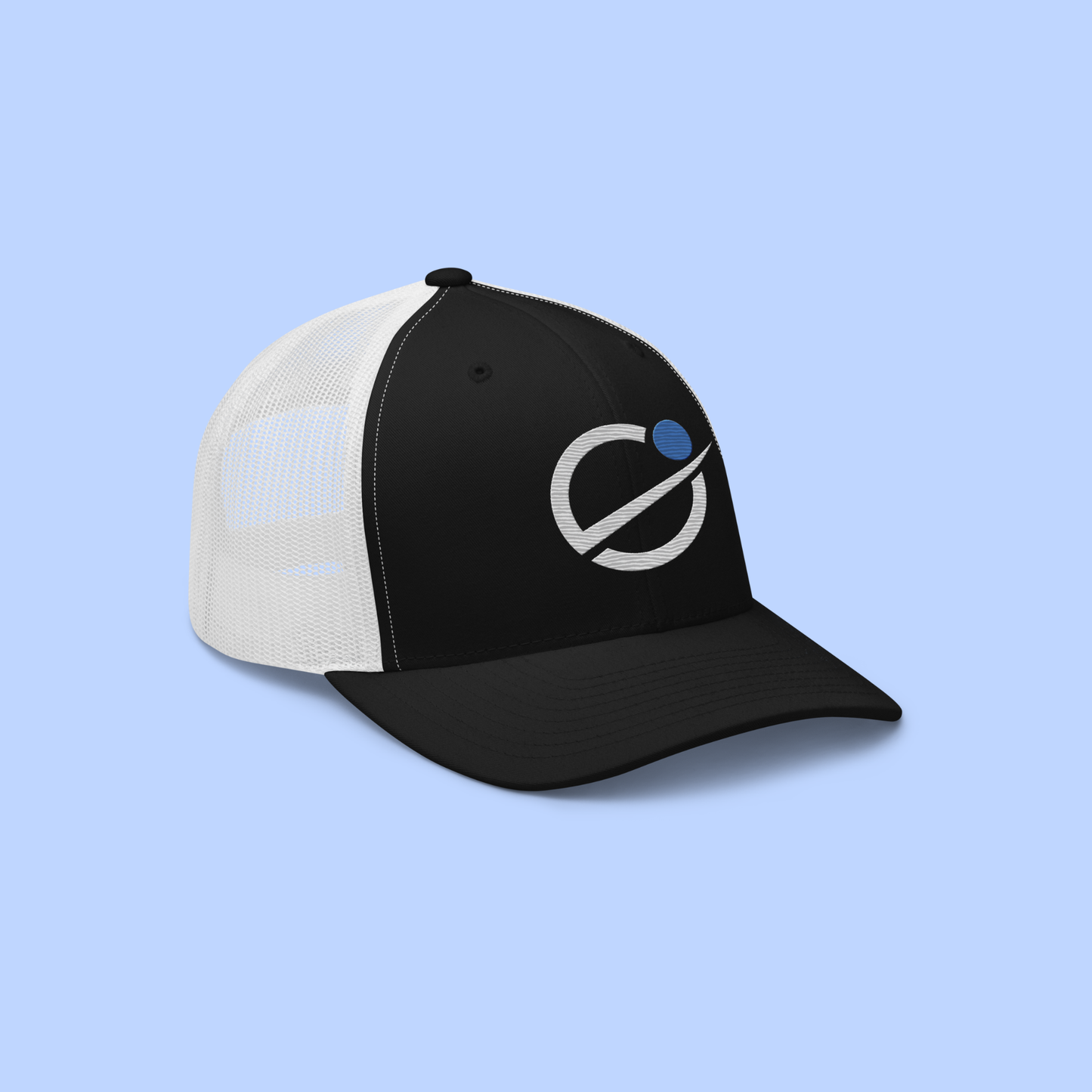 The Real Dilly Orbit Trucker Hat - WHT/BLK